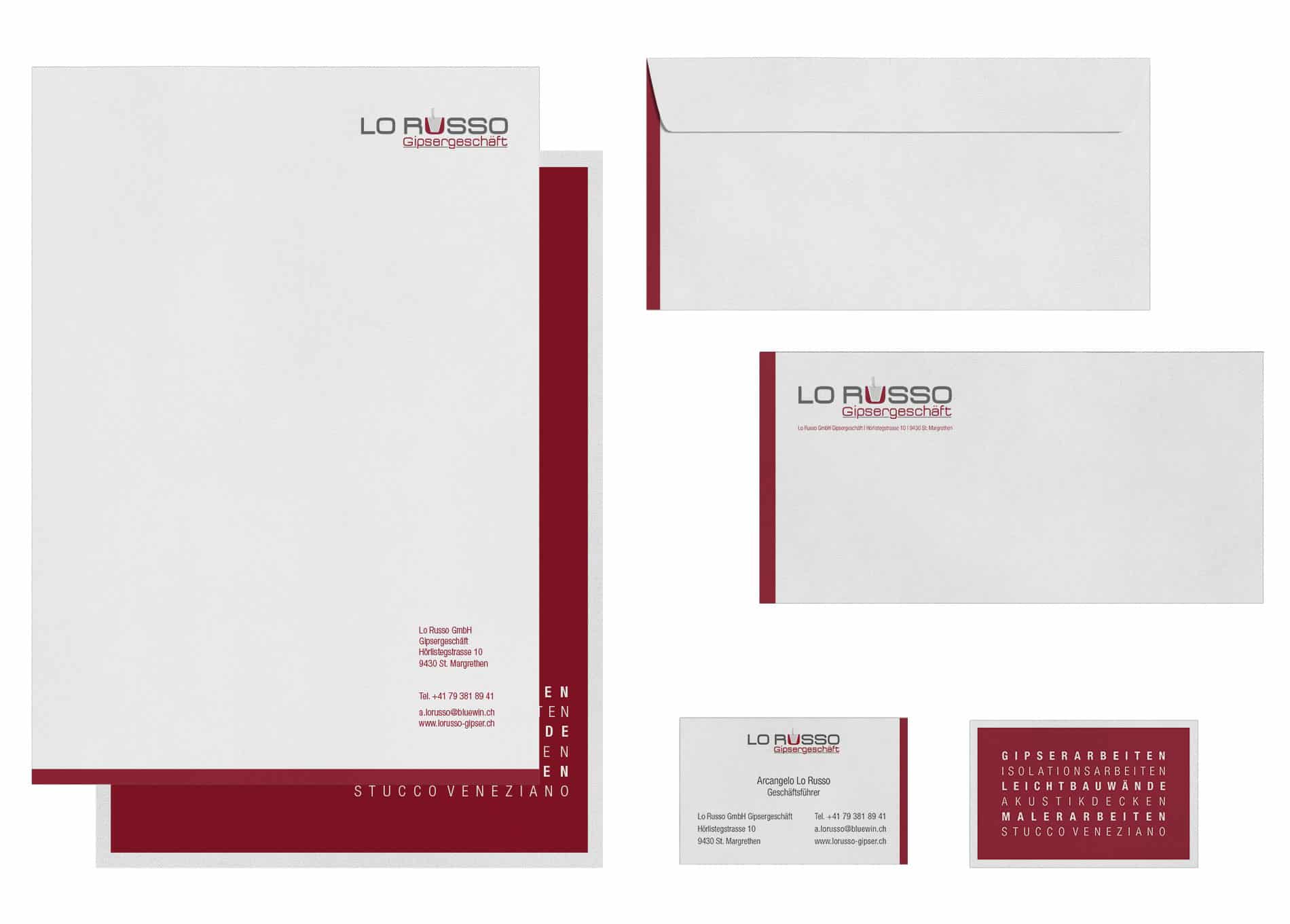 Kreativkind GmbH Kunden Referenzen Grafik Design Briefschaften Lo Russo Gipser